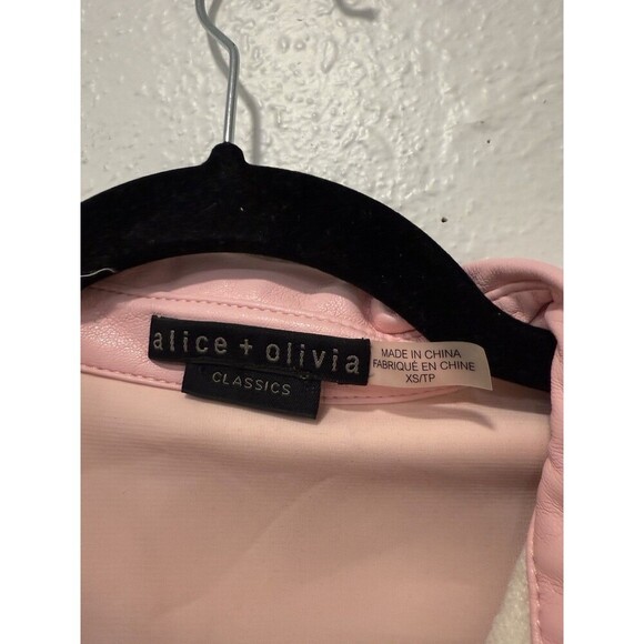 Alice + Olivia Jenn Faux Leather Mini Dress Sz Xs - Picture 7 of 8